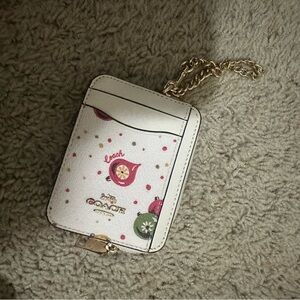 Coach White Wallet with Fruit Print